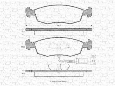 MAGNETI MARELLI 363702160027 -  Комплект тормозных колодок, дисковый тормоз